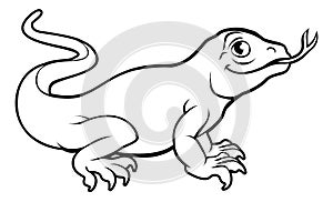 Komodo Dragon Lizard Cartoon Character