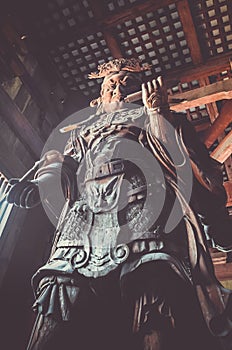 Komokuten statue in Daibutsu-den Todai-ji temple, Nara, Japan