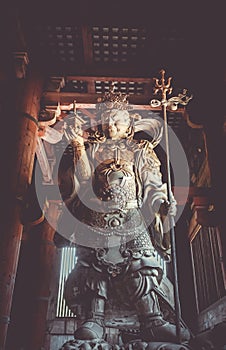 Komokuten statue in Daibutsu-den Todai-ji temple, Nara, Japan