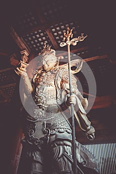 Komokuten statue in Daibutsu-den Todai-ji temple, Nara, Japan