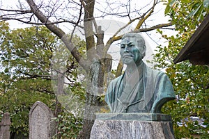 Kondo Isami statue at Mibu-dera Temple in Kyoto, Japan. Kondo Isami 1834-1868 was a Japanese