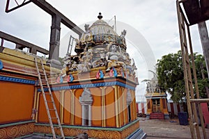 Koneswaram Temple 1950 is a classical-medieval Hindu temple complex in Trincomalee during restoration. Eastern province of Sri