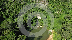 Konglor cave top view hidden by the rainforest