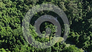 Konglor cave top view hidden by the rainforest