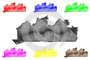 Kongo Central Province map vector