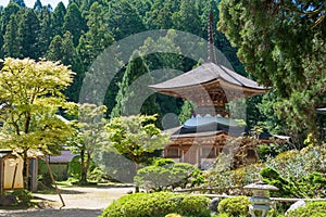 Kongo Sanmai-in Temple in Koya, Wakayama, Japan. Mount Koya is UNESCO World Heritage Site- Sacred