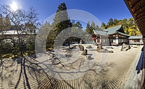 Kongobu-ji, ecclesiastic head temple of Koyasan Shingon Buddhism and Japan largest rock garden, located on Mount Koya photo