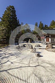 Kongobu-ji, the ecclesiastic head temple of Koyasan Shingon Buddhism and Japan largest rock garden, Mount Koya