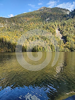Konigsee, Germany - lake surrounded with mountains, Berchtesgaden National Park, Bavaria, Germany