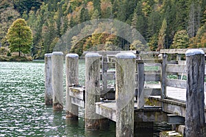 Konigsee, Germany - lake surrounded with mountains, Berchtesgaden National Park, Bavaria, Germany