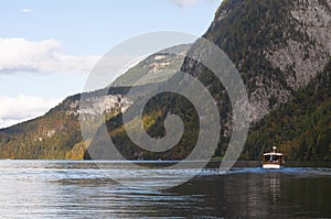 Konigsee, Germany - lake surrounded with mountains, Berchtesgaden National Park, Bavaria, Germany