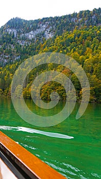 Konigsee, Germany - lake surrounded with mountains, Berchtesgaden National Park, Bavaria, Germany