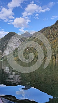 Konigsee, Germany - lake surrounded with mountains, Berchtesgaden National Park, Bavaria, Germany