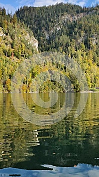 Konigsee, Germany - lake surrounded with mountains, Berchtesgaden National Park, Bavaria, Germany