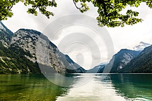 Konigssee lake, known as Germany`s deepest and cleanest lake.