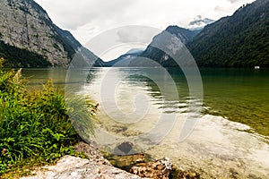 Konigssee lake, known as Germany`s deepest and cleanest lake.