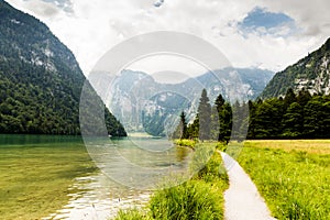 Konigssee lake, known as Germany`s deepest and cleanest lake.