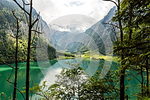 Konigssee lake, known as Germany`s deepest and cleanest lake.