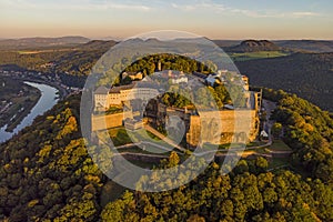 Konigstein or Koenigstein fortress, Saxony, Germany