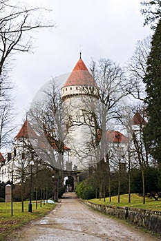 Konopiste castle exterior outside city Benesov, Bohemia, Czech Republic