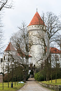 Konopiste castle exterior outside city Benesov, Bohemia, Czech Republic