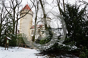 Konopiste castle exterior outside city Benesov, Bohemia, Czech Republic