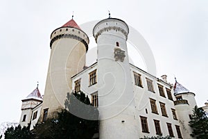 Konopiste castle exterior outside city Benesov, Bohemia, Czech Republic