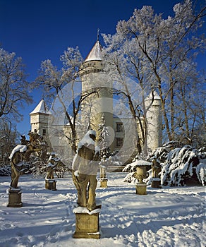 Konopiste castle in winter