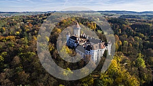 KonopiÅ¡tÄ› - aerial drone view of czech castle