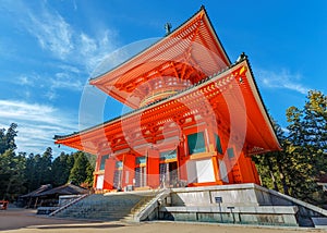 Konpon Daito Pagoda at Danjo Garan Temple in Koyasan