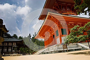 Konpon Daito Pagoda in Mount Koya, Japan photo