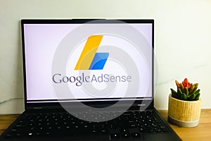 KONSKIE, POLAND - July 02, 2022: Google AdSense app logo displayed on laptop computer