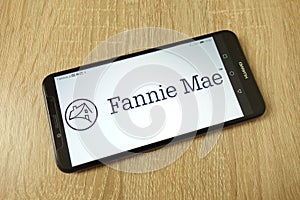 KONSKIE, POLAND - June 21, 2019: Fannie Mae company logo on mobile phone