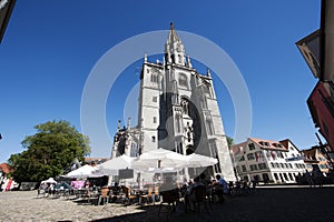 The Konstanz Minster with terrasse in Germany