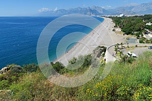 Konyaalti beach in Antalya in April, Turkey