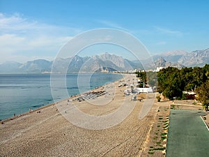Konyaalti beach in Antalya city in Turkey