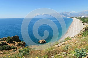 Konyaalti Beach and Mediterranian Sea in Antalya