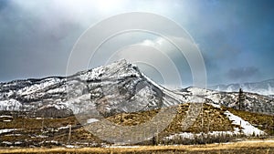 Kootenay Plains landscape at clouds sky edge