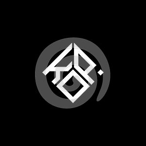KOP letter logo design on black background. KOP creative initials letter logo concept. KOP letter design
