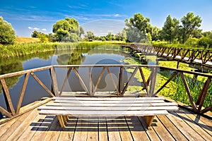 Kopacki Rit marshes nature park bird observation deck and wooden