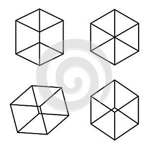 Kopfermann cubes optical illusion