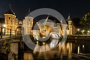 The Koppelpoort, a medieval water and land gate in the Dutch city of Amersfoort, province of Utrecht