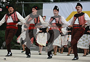 People in traditional folk costume of The National Folklore Fair in Koprivshtica