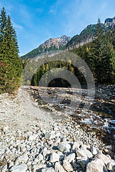 Koprova dolina valley in autumn High Tatras mountains in Slovakia