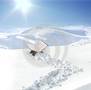 Corano sul la neve montagna 
