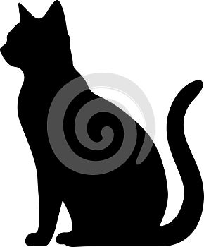 Korat Cat Black Silhouette Generative Ai