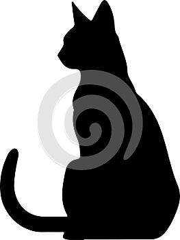 Korat Cat Black Silhouette Generative Ai
