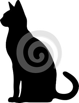 Korat Cat Black Silhouette Generative Ai