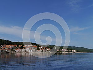 Korcula city with the monastery and Church Sveti Nikola
