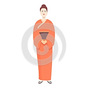 Korea costume icon cartoon vector. Asian person